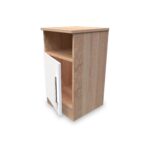 Blakely White & Light Oak 1 Door with Open Shelf Bedside Cabinet - Image 3