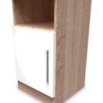Blakely White & Light Oak 1 Door with Open Shelf Bedside Cabinet - Image 4