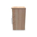 Blakely White & Light Oak 1 Door with Open Shelf Bedside Cabinet - Image 5