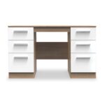 Blakely White & Light Oak 6 Drawer Storage Desk - Image 2