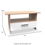Blakely White & Light Oak 1 Drawer Coffee Table - Image 6