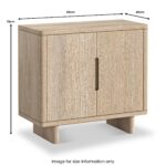 Mylor Washed Oak 2 Door Shoe Storage Unit - Image 4