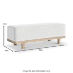 Mylor Washed Oak Upholstered Bench - Image 3