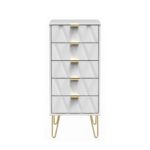 Geo 5 Drawer Tallboy with Gold Hairpin Legs - Image 13