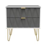 Geo 2 Drawer Utility with Gold Hairpin Legs - Image 2