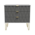 Geo 3 Drawer Chest with Gold Hairpin Legs - Image 2
