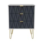 Geo 3 Drawer Midi Chest with Gold Hairpin Leg - Image 7