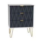 Geo 3 Drawer Midi Chest with Gold Hairpin Leg - Image 6