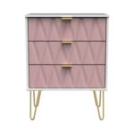 Geo 3 Drawer Midi Chest with Gold Hairpin Leg - Image 11