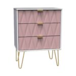 Geo 3 Drawer Midi Chest with Gold Hairpin Leg - Image 10