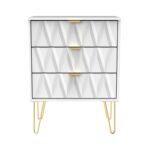 Geo 3 Drawer Midi Chest with Gold Hairpin Leg - Image 15