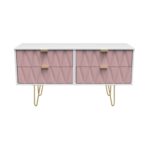 Geo 4 Drawer Low TV Unit with Gold Hairpin Legs - Image 5