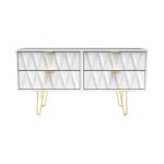 Geo 4 Drawer Low TV Unit with Gold Hairpin Legs - Image 7