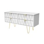 Geo 4 Drawer Low TV Unit with Gold Hairpin Legs - Image 8