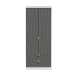 Geo Panelled 2 Door 2 Drawer Wardrobe - Image 3