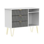 Geo 3 Drawer TV Unit with Gold Hairpin Legs