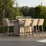 Maze Regal 8 Seat Rectangular Fire Pit Bar Set