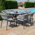 Maze Pebble 6 Seat Oval Dining Set - Image 5