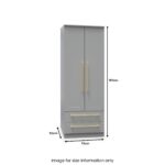 Bramham Grey 2 Door 2 Drawer Wardrobe - Image 7