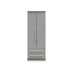 Bramham Grey 2 Door 2 Drawer Wardrobe - Image 2