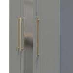 Bramham Grey 3 Door Mirror Wardrobe - Image 4