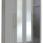 Bramham Grey Tall 4 Door 2 Mirror Wardrobe - Image 4