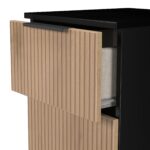 Jago Slatted Effect 3 Drawer Bedside Table - Image 7