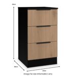 Jago Slatted Effect 3 Drawer Bedside Table - Image 22