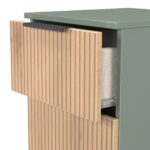 Jago Slatted Effect 3 Drawer Bedside Table - Image 14