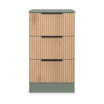 Jago Slatted Effect 3 Drawer Bedside Table - Image 11