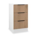 Jago Slatted Effect 3 Drawer Bedside Table - Image 16