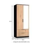Jago Slatted Effect 2 Door 2 Drawer Mirrored Wardrobe - Image 22