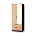 Jago Slatted Effect 2 Door 2 Drawer Mirrored Wardrobe - Image 4