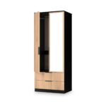 Jago Slatted Effect 2 Door 2 Drawer Mirrored Wardrobe - Image 5