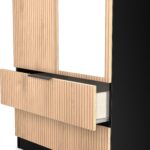 Jago Slatted Effect 2 Door 2 Drawer Mirrored Wardrobe - Image 6