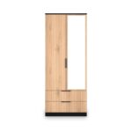 Jago Slatted Effect 2 Door 2 Drawer Mirrored Wardrobe - Image 2