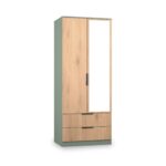 Jago Slatted Effect 2 Door 2 Drawer Mirrored Wardrobe - Image 8