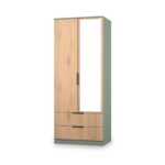 Jago Slatted Effect 2 Door 2 Drawer Mirrored Wardrobe - Image 11