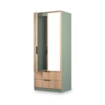 Jago Slatted Effect 2 Door 2 Drawer Mirrored Wardrobe - Image 12