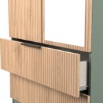 Jago Slatted Effect 2 Door 2 Drawer Mirrored Wardrobe - Image 14