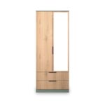Jago Slatted Effect 2 Door 2 Drawer Mirrored Wardrobe - Image 9
