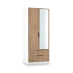 Jago Slatted Effect 2 Door 2 Drawer Mirrored Wardrobe - Image 15