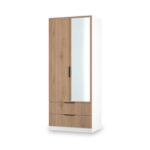 Jago Slatted Effect 2 Door 2 Drawer Mirrored Wardrobe - Image 18