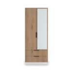Jago Slatted Effect 2 Door 2 Drawer Mirrored Wardrobe - Image 16