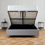 Kia Velvet Ottoman Storage Bed Frame - Image 6