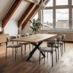 Sofie 160cm Extending Parquet Design Dining Table - Image 2