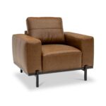 Umber Faux Leather Armchair