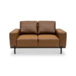 Umber Faux Leather 2 Seater Sofa