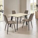Barlo 120cm Travertine Effect Dining Table - Image 2