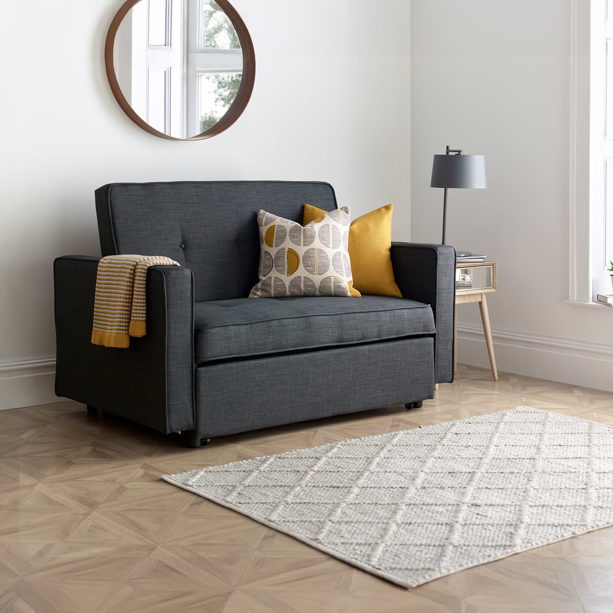 RFRTMB0069-Prudi-2-Seater-Sofa-Bed-Grey-Life1 Prudi 2 Seater Sofa Bed - Image 1